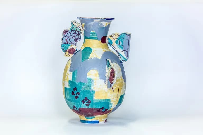 Amy Hughes, After Alhambra in Lilac, Turquoise and Royal Blue