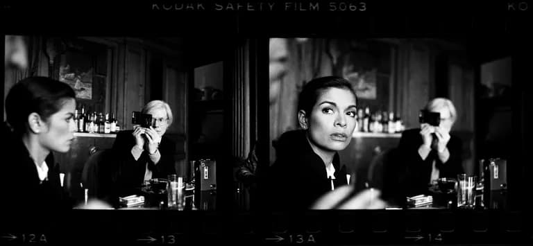 Harry Benson, Andy Warhol and Bianca Jagger at The Factory
