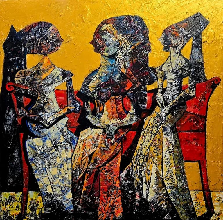 Fredy Villamil, Ladies on Red Sofa